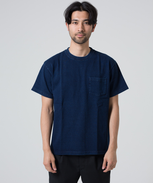 JEMORGAN(ジェーイーモーガン)の「JEMORGAN / 天竺インディゴポケT(Tシャツ/カットソー・メンズ・ブルー/ネイビー・L/M)」の3枚目の写真