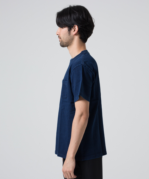 JEMORGAN(ジェーイーモーガン)の「JEMORGAN / 天竺インディゴポケT(Tシャツ/カットソー・メンズ・ブルー/ネイビー・L/M)」の4枚目の写真