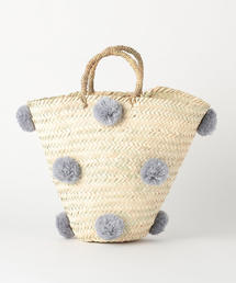 Fatima morocco | ＜Fatima Morocco＞ポンポンバスケット ◆(かごバッグ)