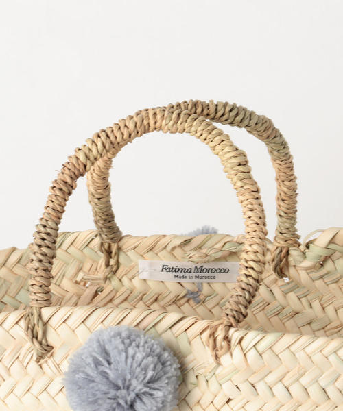 Fatima morocco（ファティマモロッコ）の「＜Fatima Morocco＞ポンポンバスケット ◆（かごバッグ・レディース・グレー/ベージュ・FREE）」の5枚目の写真