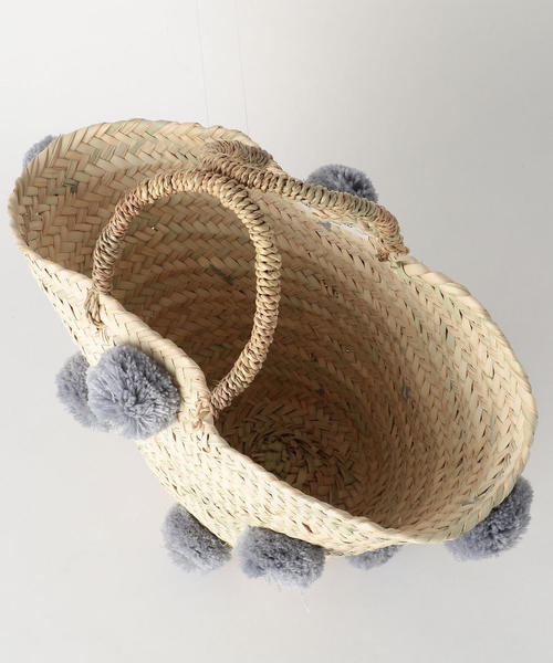 Fatima morocco（ファティマモロッコ）の「＜Fatima Morocco＞ポンポンバスケット ◆（かごバッグ・レディース・グレー/ベージュ・FREE）」の8枚目の写真