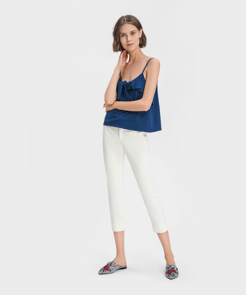 CHARLES & KEITH(チャールズ & キース)の「フローラルエンブロイダードスリッポン / FLORAL EMBROIDERED SLIP ONS(スリッポン・レディース・ホワイト/ブルー・23cm/23.5cm/24.5cm/25cm)」の8枚目の写真