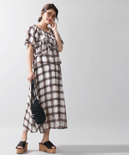 WEGO（ウィゴー）の「WEGO/シフォンチェックブラウス（シャツ/ブラウス・レディース・ホワイト系その他2/ブラック系その他2・FREE）」の11枚目の写真