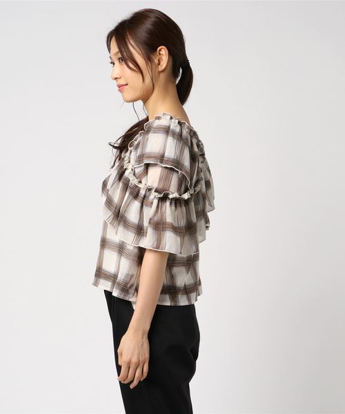 WEGO（ウィゴー）の「WEGO/シフォンチェックブラウス（シャツ/ブラウス・レディース・ホワイト系その他2/ブラック系その他2・FREE）」の6枚目の写真