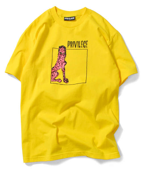 PRIVILEGE（プリビレッジ）の「プリビレッジ [PRIVILEGE] - チーター アニマル イラスト 半袖 Tシャツ [CHEETAH TEE]（Tシャツ/カットソー・メンズ・ホワイト/イエロー/クリーム・MEDIUM/LARGE/X-LARGE）」の3枚目の写真