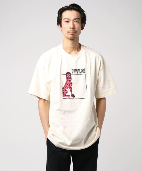 PRIVILEGE（プリビレッジ）の「プリビレッジ [PRIVILEGE] - チーター アニマル イラスト 半袖 Tシャツ [CHEETAH TEE]（Tシャツ/カットソー・メンズ・ホワイト/イエロー/クリーム・MEDIUM/LARGE/X-LARGE）」の15枚目の写真