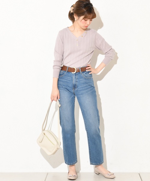 natural couture(ナチュラルクチュール)の「多釦リブニット(ニット/セーター・レディース・アイボリー/ブラック/グレイッシュベージュ・FREE)」の10枚目の写真