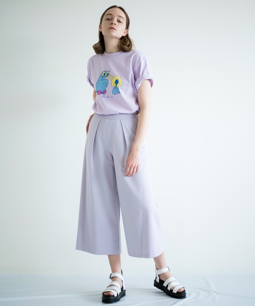 And A(アンドエー)の「And A アンドエー / ギャバストレッチ クロップドタックパンツ(その他パンツ・レディース・グリーン/ライラック・1/0)」の7枚目の写真