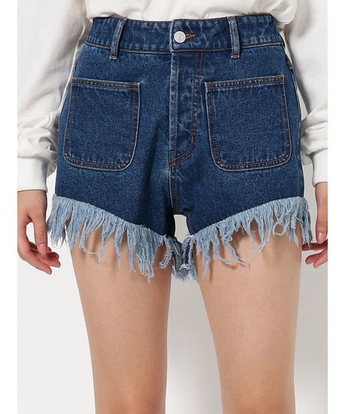 jouetie（ジュエティ）の「ダメージデニムショーパン（デニムパンツ・レディース・ライトブルー/ブラック/ブルー・MEDIUM）」の3枚目の写真