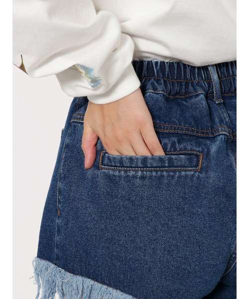 jouetie（ジュエティ）の「ダメージデニムショーパン（デニムパンツ・レディース・ライトブルー/ブラック/ブルー・MEDIUM）」の12枚目の写真