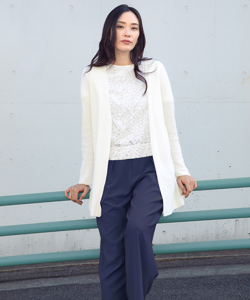 A/C DESIGN BY ALPHA CUBIC（エーシーデザインバイアルファキュービック）の「【カタログ掲載】タックワイドパンツ（その他パンツ・レディース・ネイビー/ベージュ・64/67/70/61）」の5枚目の写真