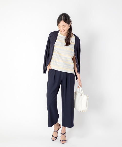 A/C DESIGN BY ALPHA CUBIC（エーシーデザインバイアルファキュービック）の「【カタログ掲載】タックワイドパンツ（その他パンツ・レディース・ネイビー/ベージュ・64/67/70/61）」の12枚目の写真