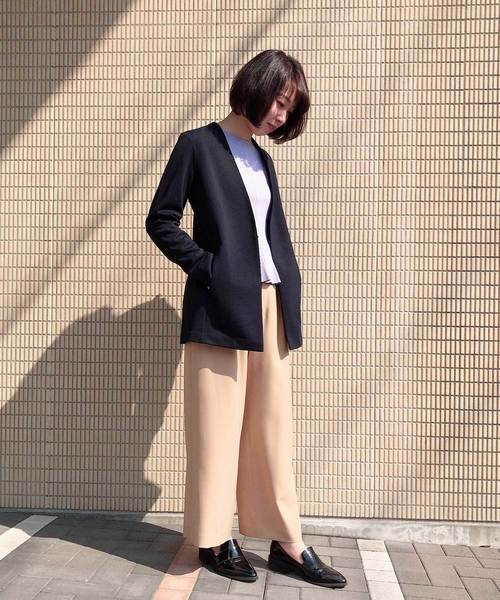 A/C DESIGN BY ALPHA CUBIC（エーシーデザインバイアルファキュービック）の「【カタログ掲載】タックワイドパンツ（その他パンツ・レディース・ネイビー/ベージュ・64/67/70/61）」の11枚目の写真