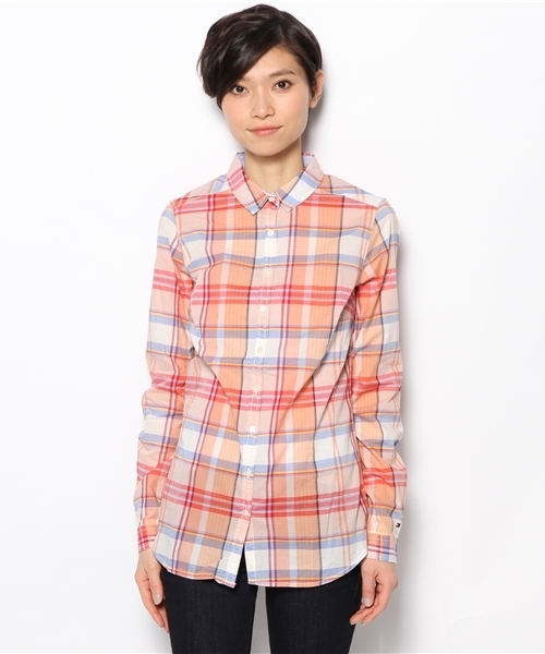 TOMMY HILFIGER（トミーヒルフィガー）の「ARIA CHK SHIRT（シャツ/ブラウス・レディース・ピンク・SMALL/LARGE/MEDIUM）」の5枚目の写真