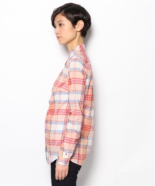 TOMMY HILFIGER（トミーヒルフィガー）の「ARIA CHK SHIRT（シャツ/ブラウス・レディース・ピンク・SMALL/LARGE/MEDIUM）」の4枚目の写真
