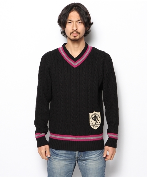 ヒステリックグラマープルオーバーサイズチルデンニット HYSTERIC GLAMOUR（ヒステリックグラマー）の「チルデンニット プル