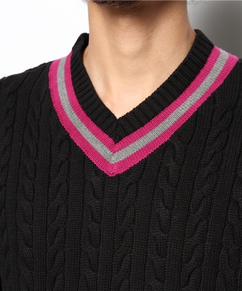 ヒステリックグラマープルオーバーサイズチルデンニット HYSTERIC GLAMOUR（ヒステリックグラマー）の「HYS WOMAN編込 プル