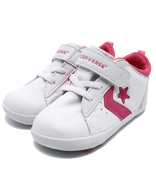 CONVERSE（コンバース）の「MINI P-L2/ミニ P-L2（スニーカー・キッズ・ホワイト×ピンク/ホワイト×ブルー・12cm/14cm/14.5㎝/13cm/13.5㎝/15cm/12.5cm）」の2枚目の写真