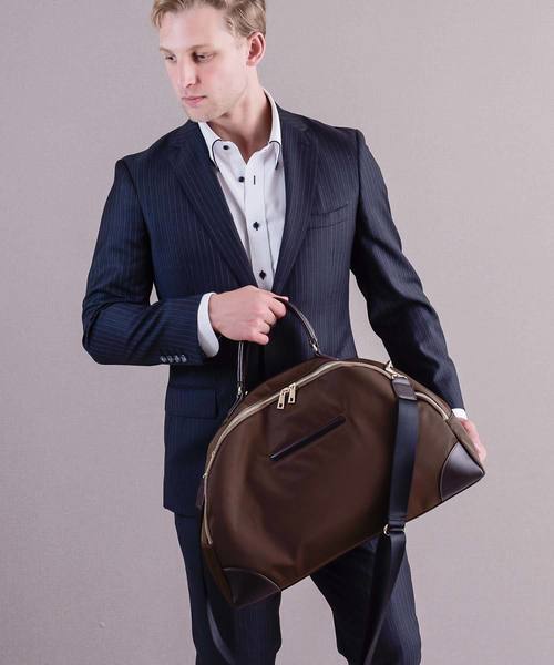 VitaFelice（ヴィータフェリーチェ）の「ボストンバッグ 旅行バッグ A4 出張バッグ 斜めがけ 2wayショルダーバッグ ボストンバック ユニセックス サマーバッグ トラベルバッグ（ボストンバッグ・レディース・ベージュ系その他/ブラック/ブラウン・FREE）」の3枚目の写真