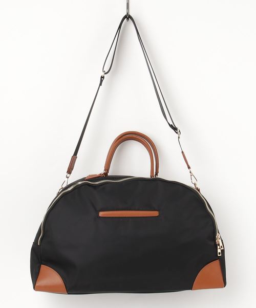 VitaFelice（ヴィータフェリーチェ）の「ボストンバッグ 旅行バッグ A4 出張バッグ 斜めがけ 2wayショルダーバッグ ボストンバック ユニセックス サマーバッグ トラベルバッグ（ボストンバッグ・レディース・ベージュ系その他/ブラック/ブラウン・FREE）」の8枚目の写真