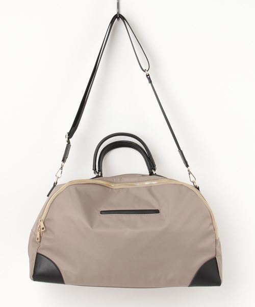 VitaFelice（ヴィータフェリーチェ）の「ボストンバッグ 旅行バッグ A4 出張バッグ 斜めがけ 2wayショルダーバッグ ボストンバック ユニセックス サマーバッグ トラベルバッグ（ボストンバッグ・レディース・ベージュ系その他/ブラック/ブラウン・FREE）」の10枚目の写真