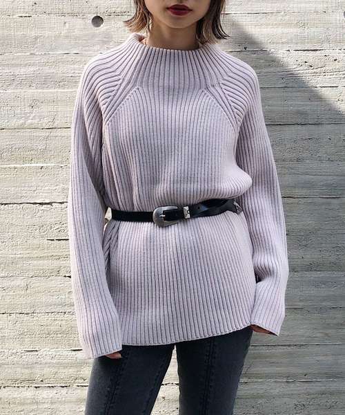 PAGEBOY（ページボーイ）の「クリアニットタートルプルオーバー（ニット/セーター・レディース・ブラック/グレー/オフホワイト/ダークパープル/モカ/ライトパープル・FREE）」の4枚目の写真