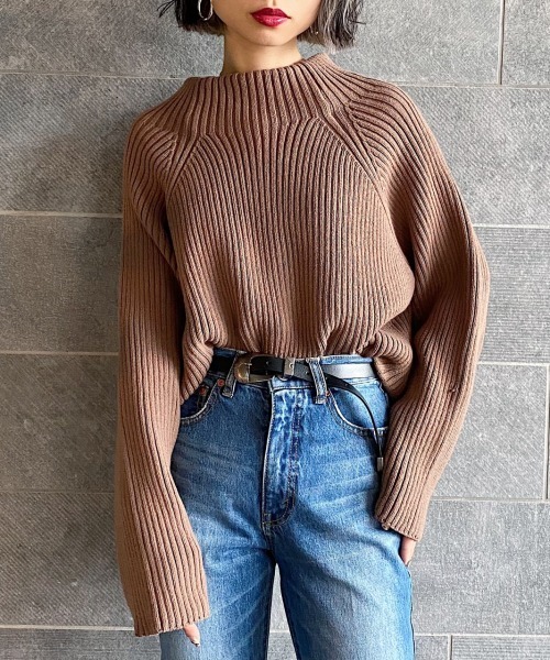 PAGEBOY（ページボーイ）の「クリアニットタートルプルオーバー（ニット/セーター・レディース・ブラック/グレー/オフホワイト/ダークパープル/モカ/ライトパープル・FREE）」の5枚目の写真