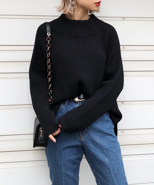 PAGEBOY（ページボーイ）の「クリアニットタートルプルオーバー（ニット/セーター・レディース・ブラック/グレー/オフホワイト/ダークパープル/モカ/ライトパープル・FREE）」の8枚目の写真