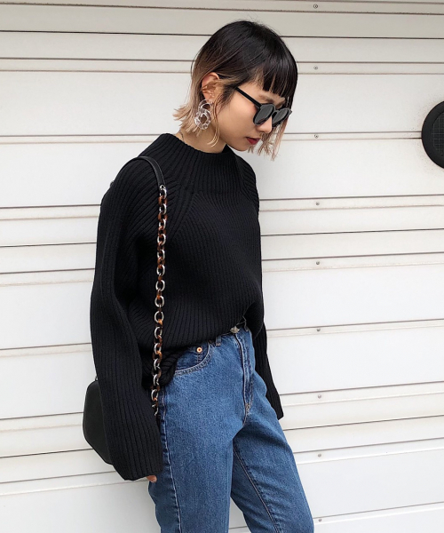 PAGEBOY（ページボーイ）の「クリアニットタートルプルオーバー（ニット/セーター・レディース・ブラック/グレー/オフホワイト/ダークパープル/モカ/ライトパープル・FREE）」の18枚目の写真