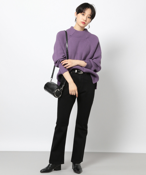 PAGEBOY（ページボーイ）の「クリアニットタートルプルオーバー（ニット/セーター・レディース・ブラック/グレー/オフホワイト/ダークパープル/モカ/ライトパープル・FREE）」の21枚目の写真