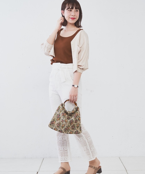natural couture（ナチュラルクチュール）の「ありんちゃんのレースパンツ（その他パンツ・レディース・オフホワイト/ブラック/レンガ・FREE）」の11枚目の写真