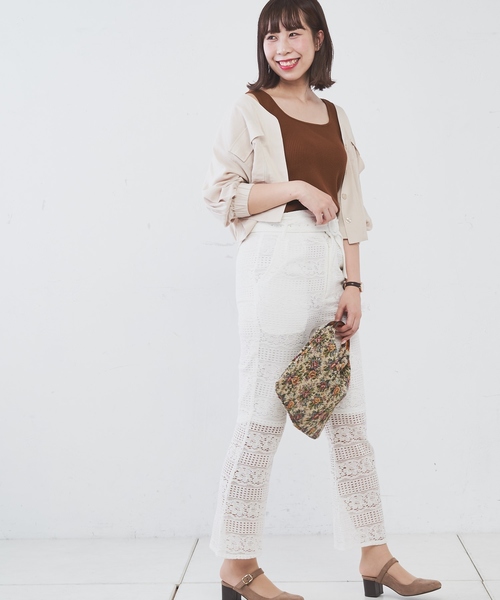 natural couture（ナチュラルクチュール）の「ありんちゃんのレースパンツ（その他パンツ・レディース・オフホワイト/ブラック/レンガ・FREE）」の22枚目の写真