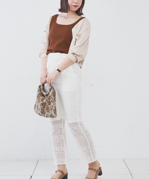 natural couture（ナチュラルクチュール）の「ありんちゃんのレースパンツ（その他パンツ・レディース・オフホワイト/ブラック/レンガ・FREE）」の18枚目の写真