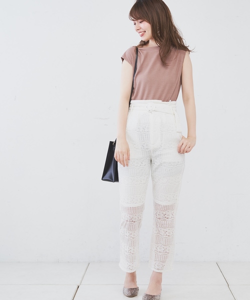 natural couture（ナチュラルクチュール）の「ありんちゃんのレースパンツ（その他パンツ・レディース・オフホワイト/ブラック/レンガ・FREE）」の12枚目の写真