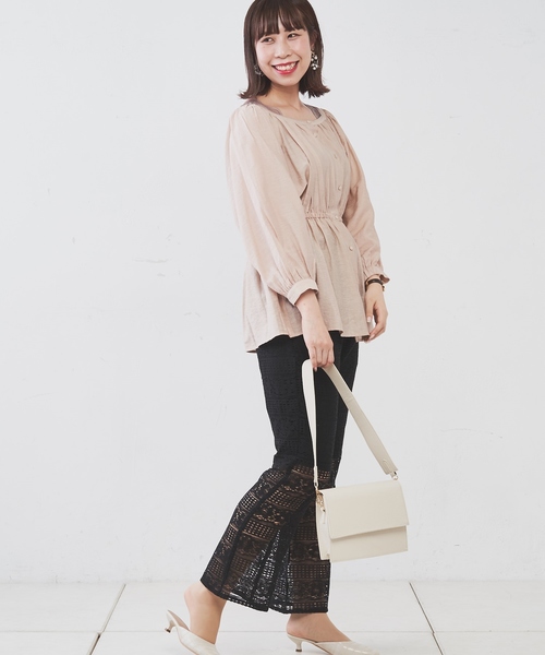 natural couture（ナチュラルクチュール）の「ありんちゃんのレースパンツ（その他パンツ・レディース・オフホワイト/ブラック/レンガ・FREE）」の8枚目の写真