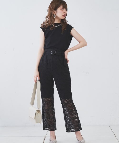 natural couture（ナチュラルクチュール）の「ありんちゃんのレースパンツ（その他パンツ・レディース・オフホワイト/ブラック/レンガ・FREE）」の16枚目の写真