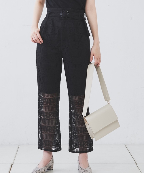 natural couture（ナチュラルクチュール）の「ありんちゃんのレースパンツ（その他パンツ・レディース・オフホワイト/ブラック/レンガ・FREE）」の5枚目の写真