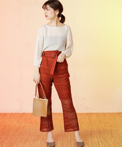 natural couture（ナチュラルクチュール）の「ありんちゃんのレースパンツ（その他パンツ・レディース・オフホワイト/ブラック/レンガ・FREE）」の20枚目の写真