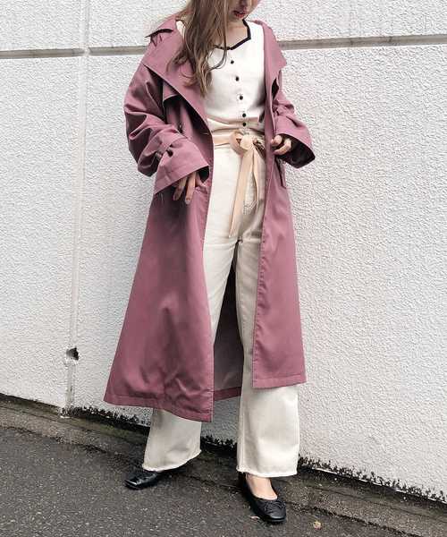ナイスクラップ シースルートレンチコート　ピンク one after another NICE CLAUPのトレンチコート（ピンク系）を