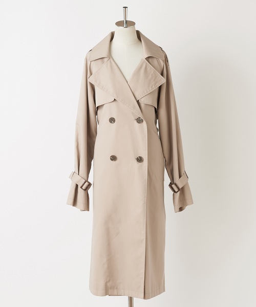 one after another NICE CLAUP（ワンアフターアナザーナイスクラップ）の「【身長別】トレンチコート（トレンチコート・レディース・ブラウン/ベージュ/ピンク・SMALL/MEDIUM/LARGE）」の19枚目の写真