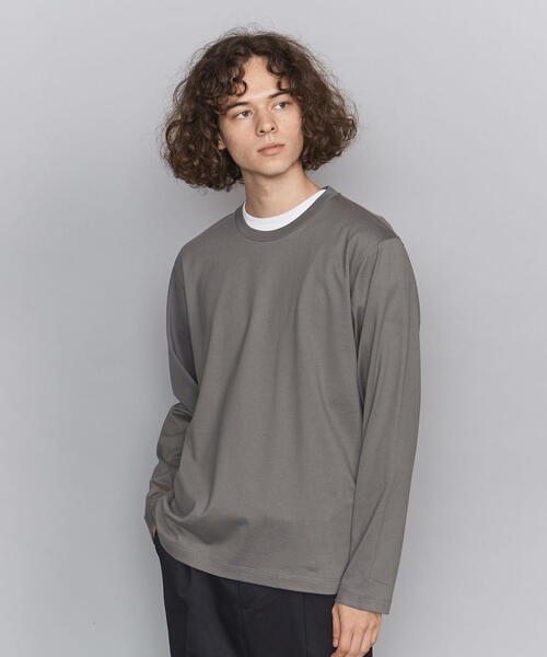 BEAUTY&YOUTH UNITED ARROWS（ビューティーアンドユースユナイテッドアローズ）の「BY ハイゲージコットン クルーネック カットソー（Tシャツ/カットソー・メンズ・ライトグレー/ホワイト/オリーブ/ブラック/ライトブルー・X-LARGE/SMALL/MEDIUM/LARGE）」の4枚目の写真
