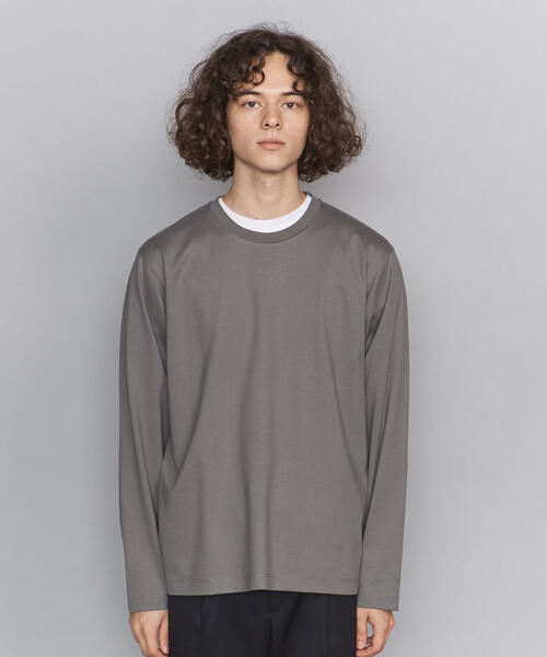 BEAUTY&YOUTH UNITED ARROWS（ビューティーアンドユースユナイテッドアローズ）の「BY ハイゲージコットン クルーネック カットソー（Tシャツ/カットソー・メンズ・ライトグレー/ホワイト/オリーブ/ブラック/ライトブルー・X-LARGE/SMALL/MEDIUM/LARGE）」の6枚目の写真