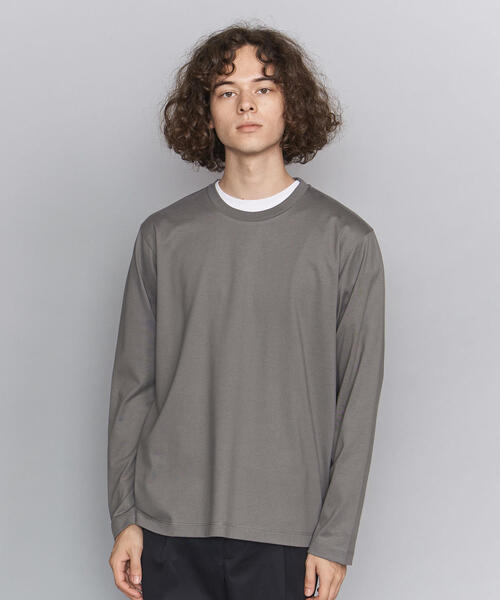 BEAUTY&YOUTH UNITED ARROWS（ビューティーアンドユースユナイテッドアローズ）の「BY ハイゲージコットン クルーネック カットソー（Tシャツ/カットソー・メンズ・ライトグレー/ホワイト/オリーブ/ブラック/ライトブルー・X-LARGE/SMALL/MEDIUM/LARGE）」の8枚目の写真
