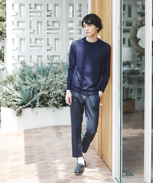 ABAHOUSE GRAY(アバハウスグレイ)の「【展開店舗限定】ストライプ 布帛 切替 プルオーバー ニット(ニット/セーター・メンズ・ネイビー/チャコールグレー・46/48)」の8枚目の写真