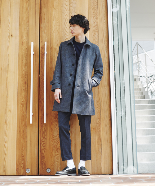 ABAHOUSE GRAY(アバハウスグレイ)の「【展開店舗限定】ストライプ 布帛 切替 プルオーバー ニット(ニット/セーター・メンズ・ネイビー/チャコールグレー・46/48)」の7枚目の写真