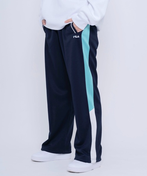 セール】【FILA/フィラ】ロゴ刺繍 サイドライン 切替 ジャージ