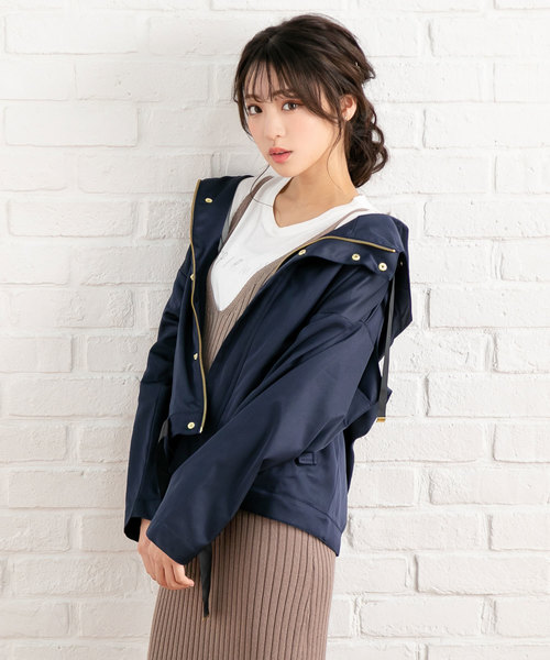 夢展望（ユメテンボウ）の「マウンテンパーカーブルゾン（ブルゾン・レディース・ブラック/ベージュ/ネイビー/カーキ・MEDIUM/LARGE）」の4枚目の写真