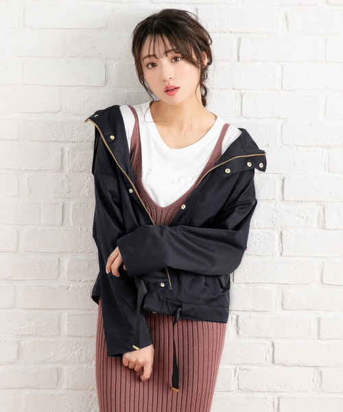 夢展望（ユメテンボウ）の「マウンテンパーカーブルゾン（ブルゾン・レディース・ブラック/ベージュ/ネイビー/カーキ・MEDIUM/LARGE）」の2枚目の写真