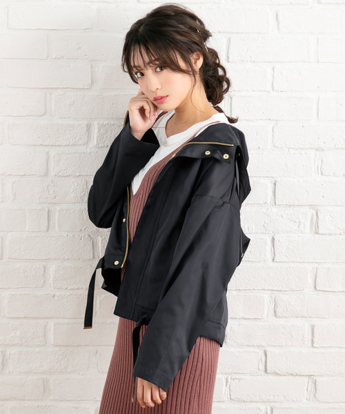 夢展望（ユメテンボウ）の「マウンテンパーカーブルゾン（ブルゾン・レディース・ブラック/ベージュ/ネイビー/カーキ・MEDIUM/LARGE）」の5枚目の写真