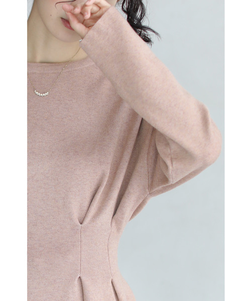 cawaii(カワイイ)の「ウエストタックのペプラムラインニットトップス(ニット/セーター・レディース・ピンク系その他/オリーブ・FREE)」の14枚目の写真